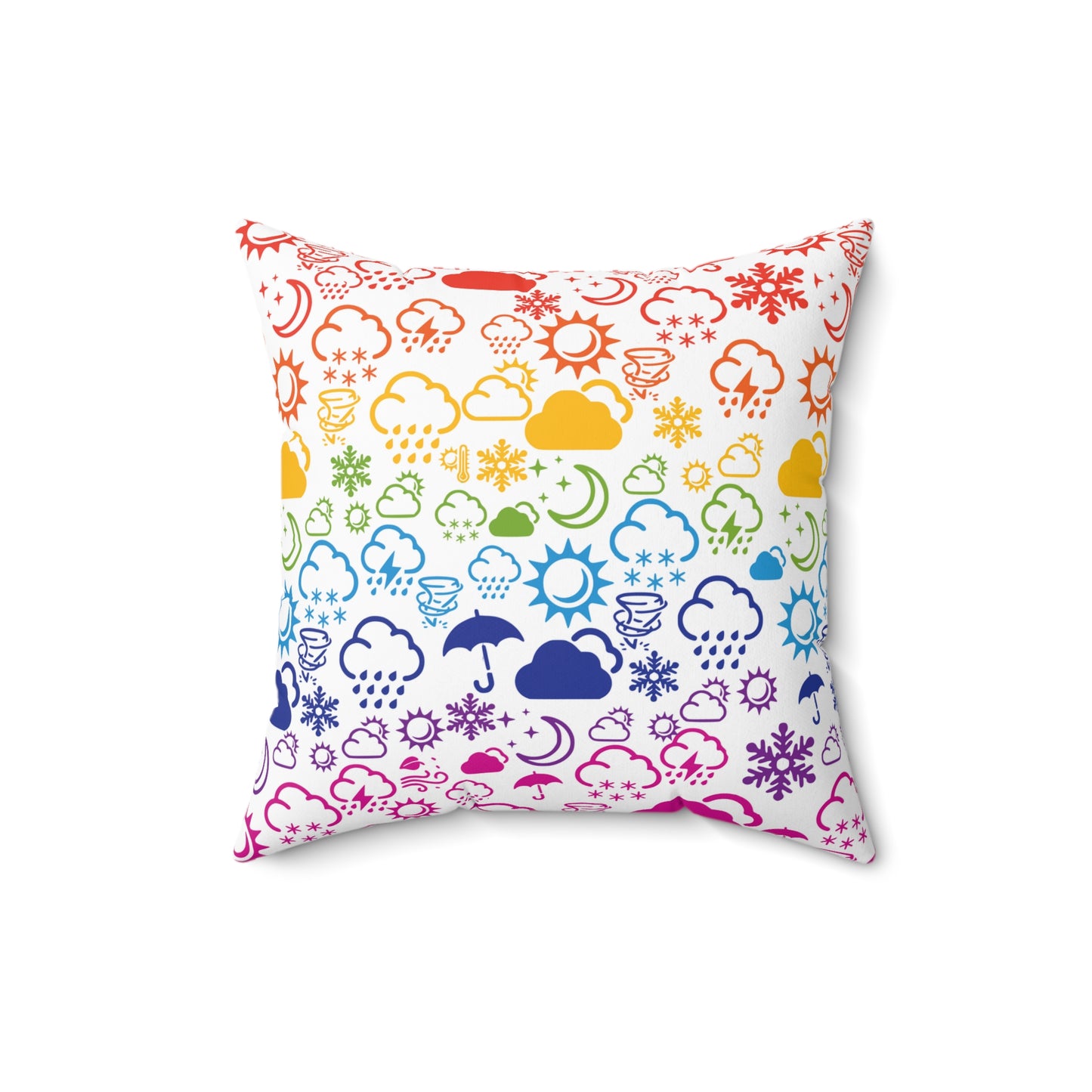 Wx Icon (White/Rainbow) Throw Pillow