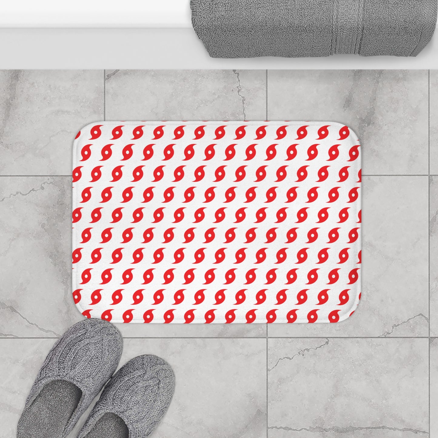 Hurricane Icon (Red) Bath Mat