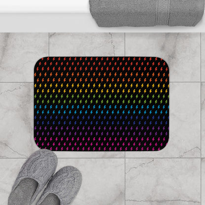 Lightning (Black/Rainbow) Bath Mat