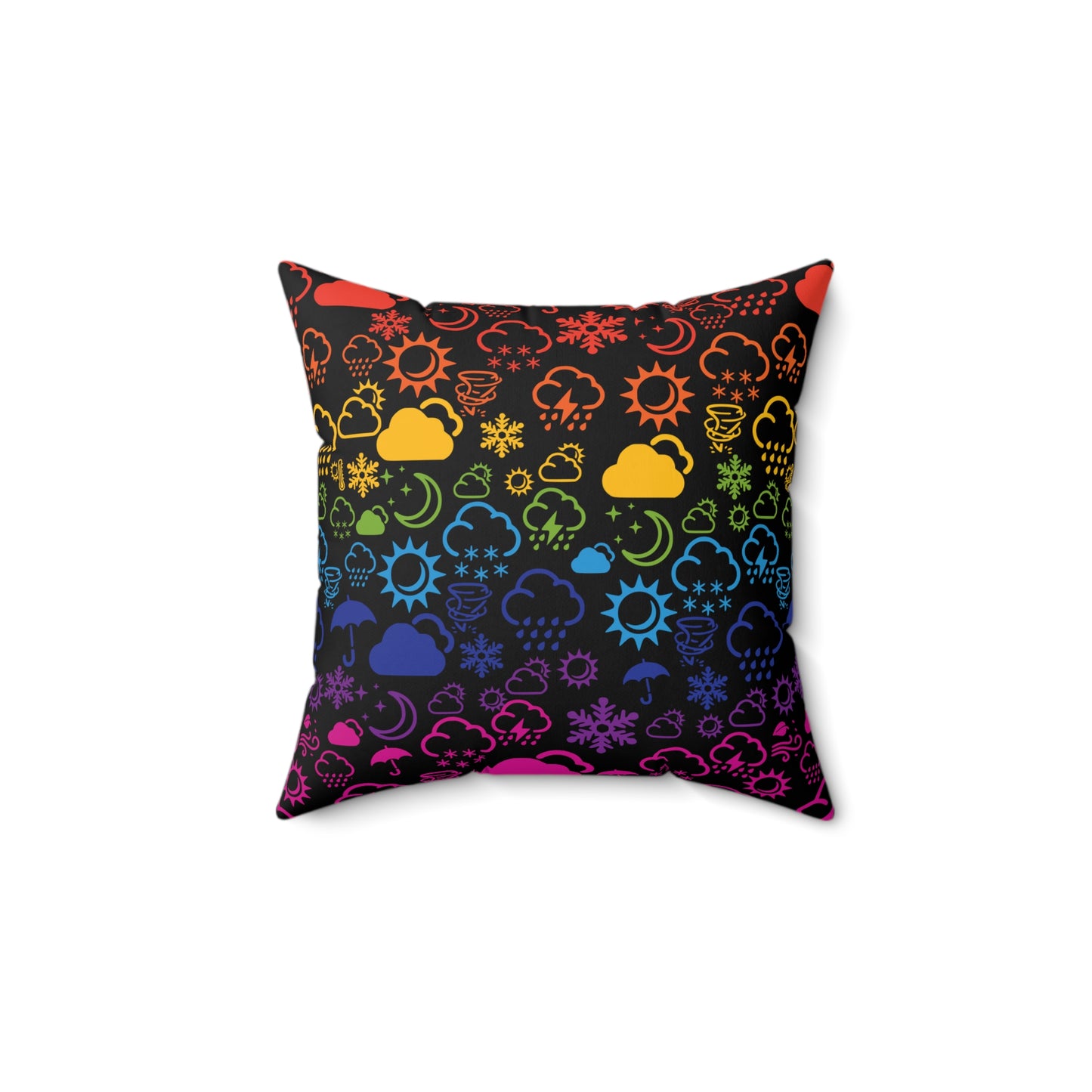 Wx Icon (Black/Rainbow) Throw Pillow