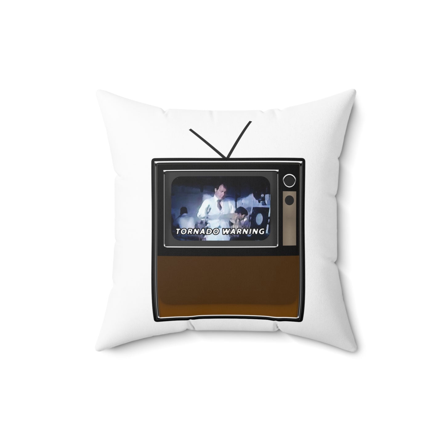 TV Tornado Warning Throw Pillow