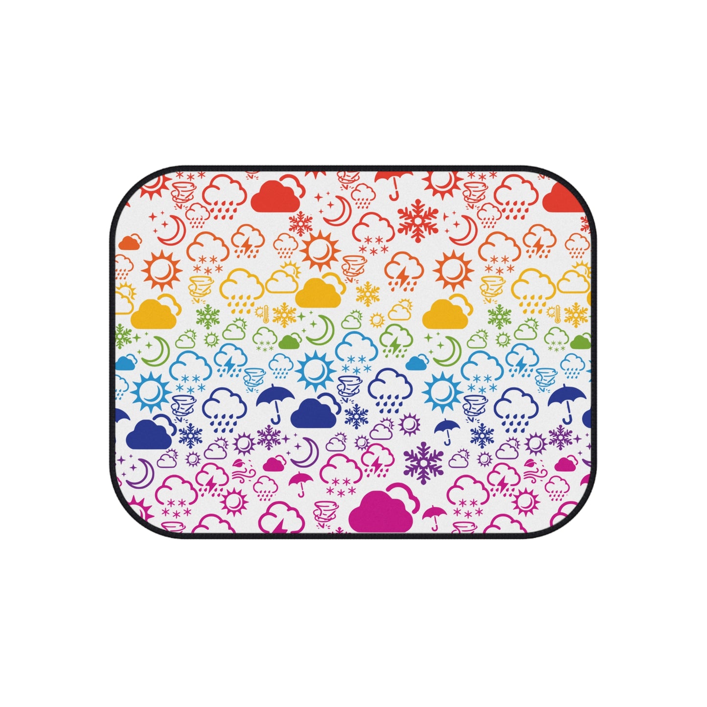 Wx Icon (White/Rainbow) Car Mats (Set of 4)