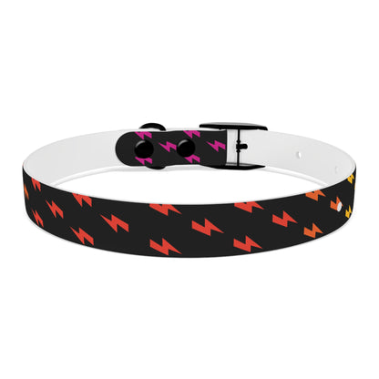 Lightning Icon (Black/Rainbow) Dog Collar