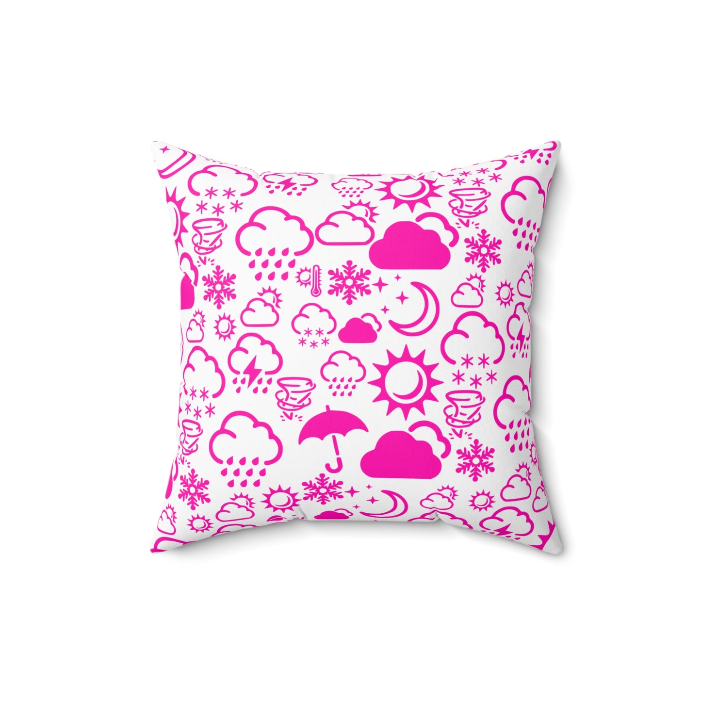 Wx Icon (White/Pink) Throw Pillow