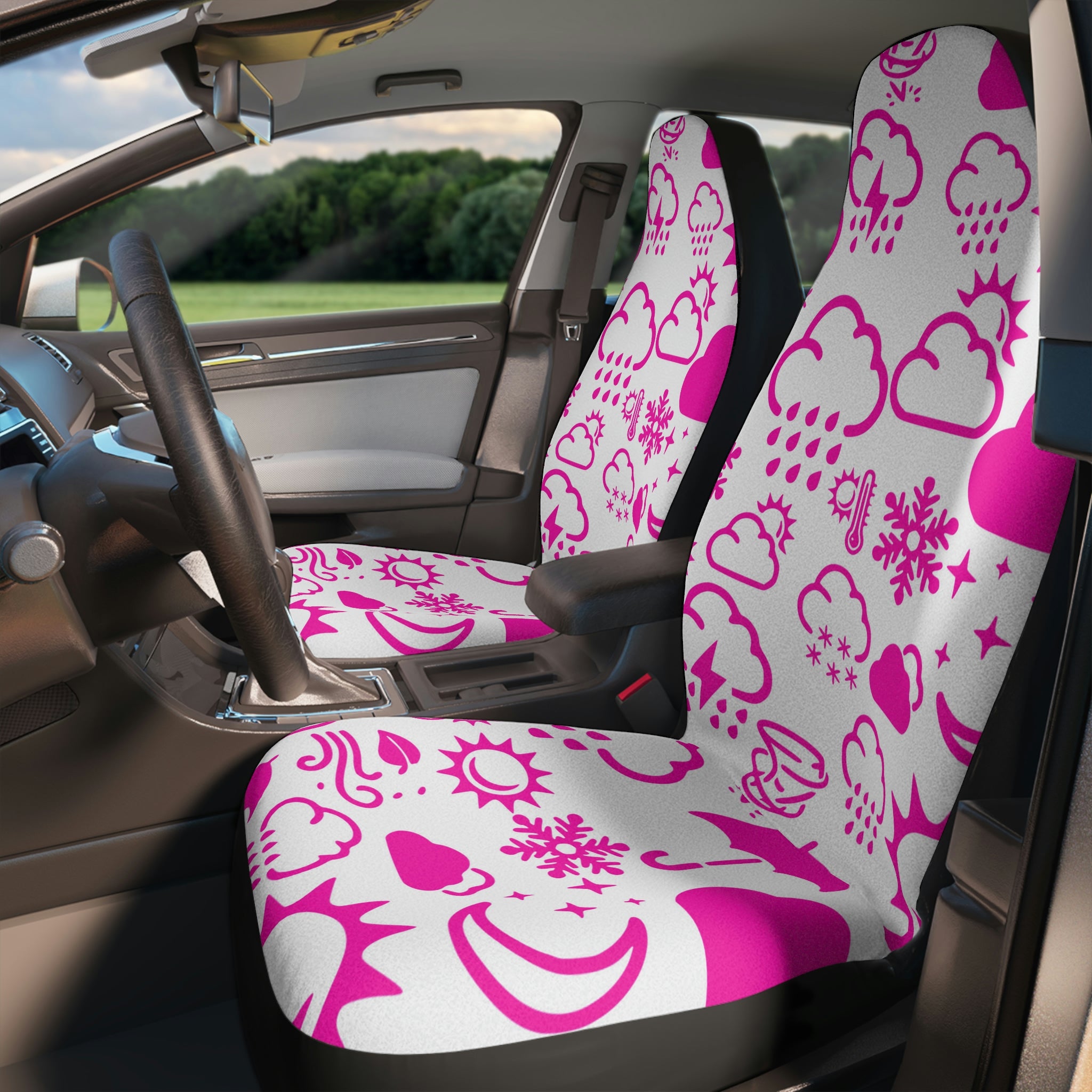 Wx Icon (Pink/White) Car Seat Covers 