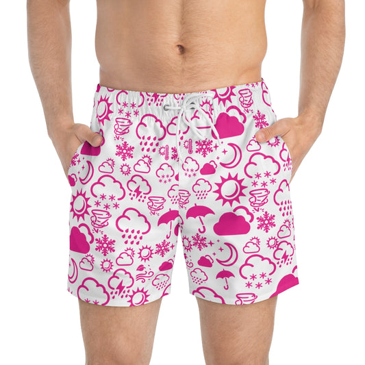 Wx Icon (White/Pink) Swim Trunks