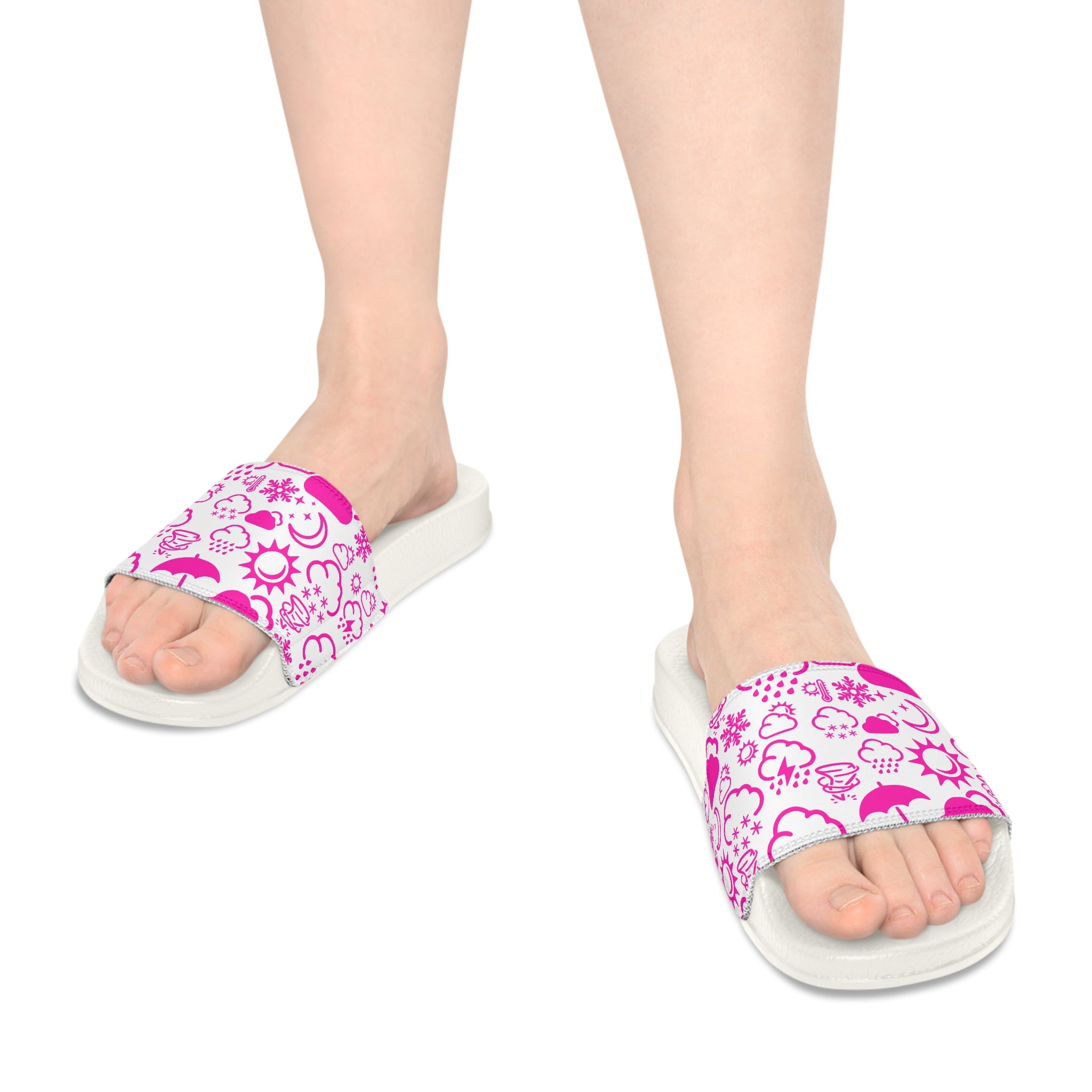 Wx Icon (White/Pink) Kid's Slide Sandals 