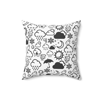 Wx Icon (White/Black) Throw Pillow