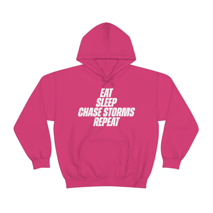 Eat, Sleep, Chase Storms, Repeat Sudadera con capucha 