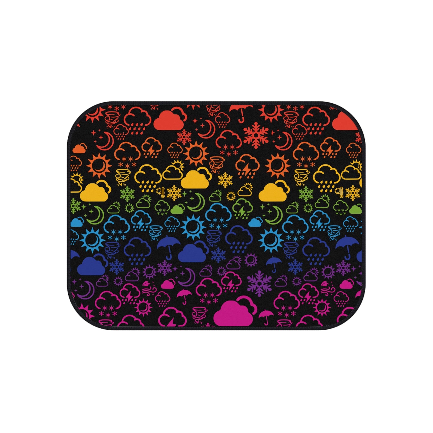 Wx Icon (Black/Rainbow) Car Mats (Set of 4)