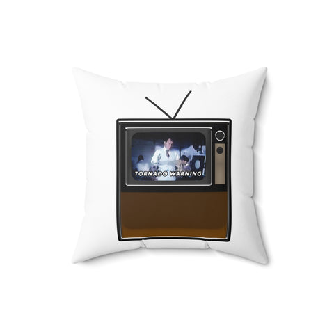 TV Tornado Warning Throw Pillow