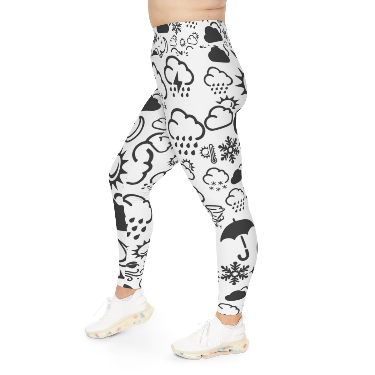 Wx Icon (Blanc/Noir) Legging Grande Taille 