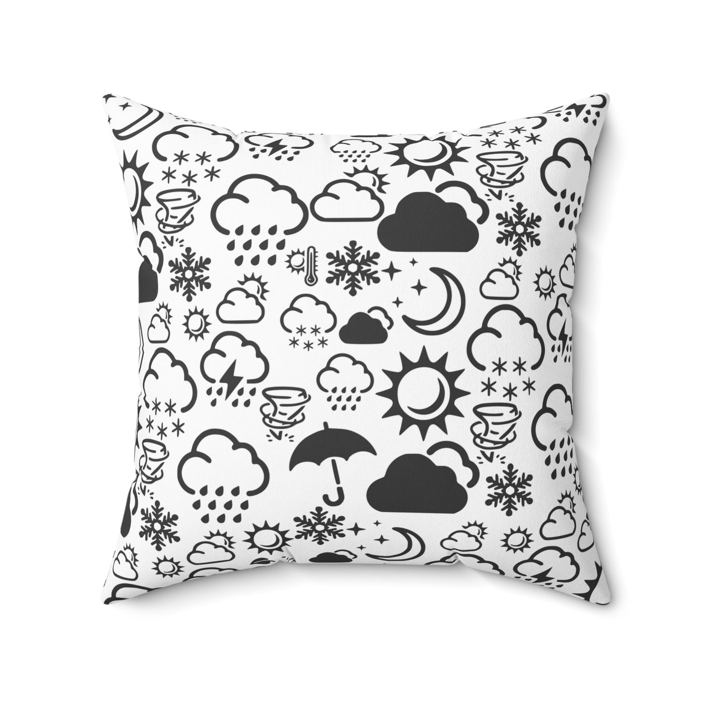 Wx Icon (White/Black) Throw Pillow