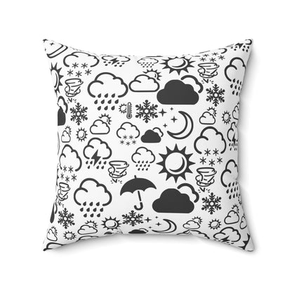 Wx Icon (White/Black) Throw Pillow