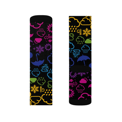 Wx Icon (Black/Rainbow) Socks