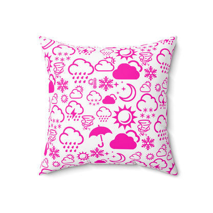 Wx Icon (White/Pink) Throw Pillow