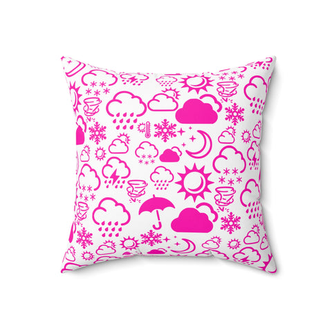 Wx Icon (White/Pink) Throw Pillow