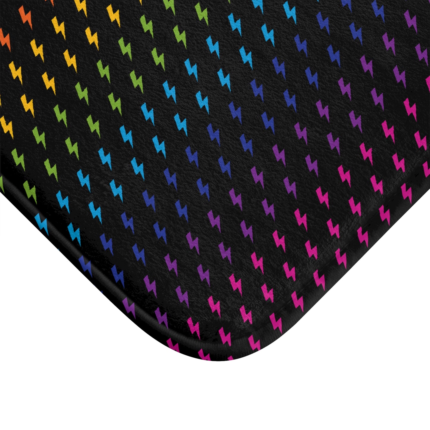 Lightning (Black/Rainbow) Bath Mat