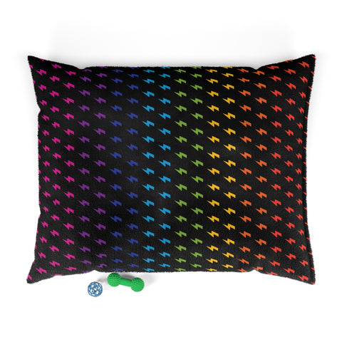 Lightning Icon (Black/Rainbow) Pet Bed